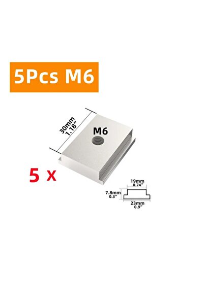 Choice3 5 قطع M6 منزلق من الألومنيوم على شكل حرف T، مسار ميتري، تركيبات تركيب...