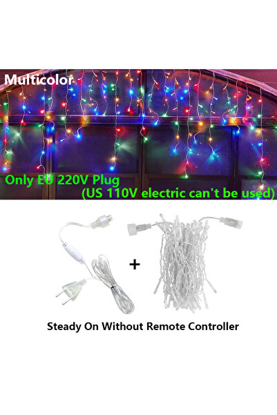 Choice 5M Steady on no remote 3.5-40M LED Icicle String Lights Christmas Curt...