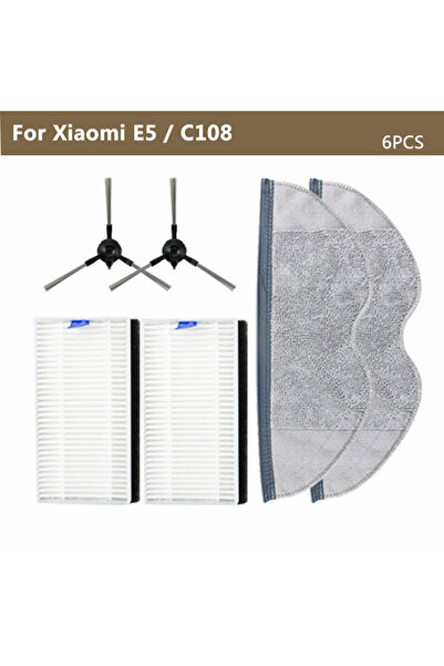 Choice3 07 قطع غيار لمكنسة الروبوت E5 / C108: فرشاة جانبية، قماش تنظيف، فلتر ...
