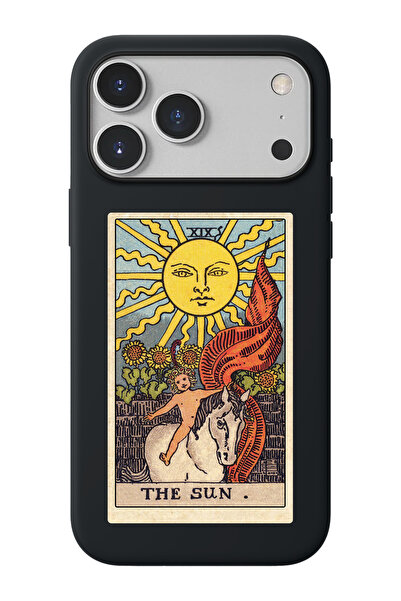 shoptocase iPhone 17 Pro Max/18 Pro Max Uyumlu The Sun Tarot Desenli İçi Süet...