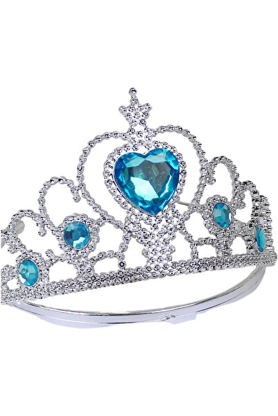 TanOzel Frozen Elsa Crown with Blue Heart Stone Children's Princess Crown