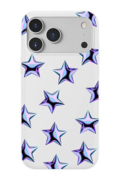 shoptocase iPhone 17 Pro/18 Pro Uyumlu Mor Yıldızlar Desenli İçi Süet Lansman...