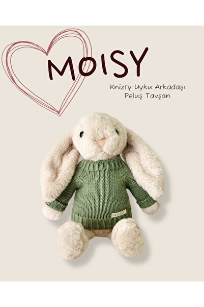 MOISY أرنب كنيتزي سليبينج بادي من القطيفة مقاس 34 سم