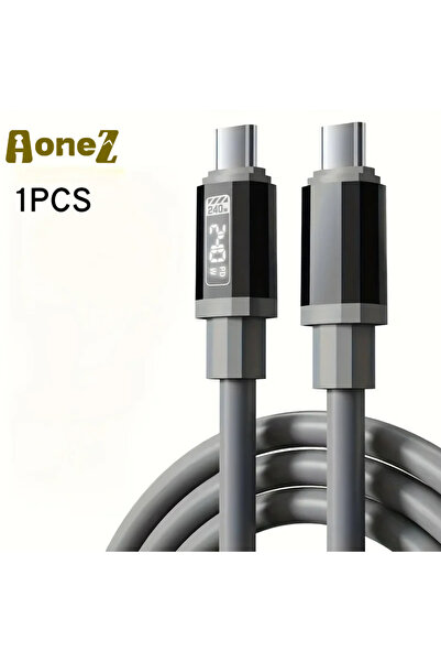 Choice كابل USB من النوع A إلى C رمادي اللون بطول 1.5 متر وقدرة 240 واط مع شا...