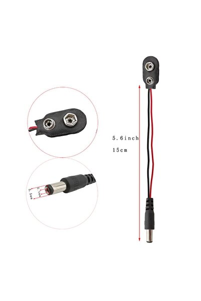 Choice4 5PCS I-Type With Plug 5/10PCS 9V DC Battery Power Cable Plug Clip Bar...