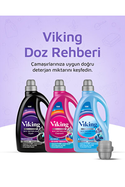 Viking TECHNOPOWER Sıvı Çamaşır Deterjanı Capcanlı, Hassas Ve Siyahlar 2.7 lt x 3 Adet