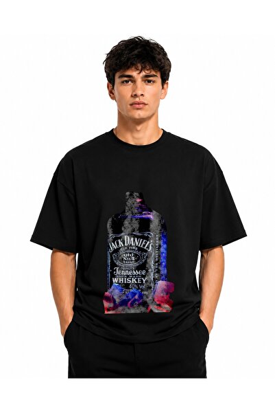 Inscriptie Tricou Unisex Bumbac Premium Casual " Sticla Jack Daniel's "
