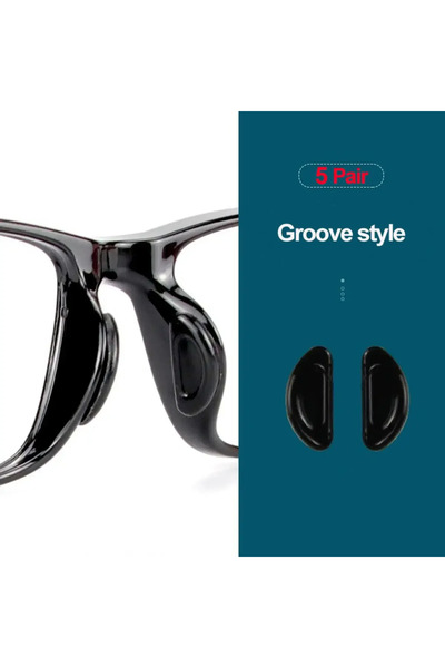 Choice1 5 Pair-Black Groove 2/5Pairs/Packs Adhesive Eyeglass Nose Pad Anti-Sl...
