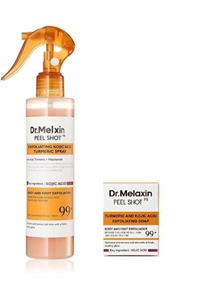 Dr.Melaxin D. Body and Face Exfoliating Spray + Soap Set Melaxin with Kojic A...