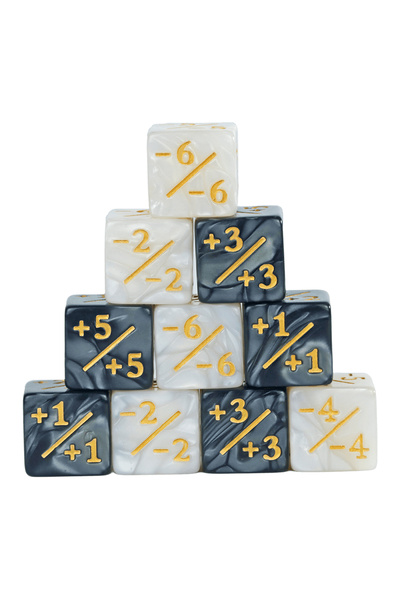 Choice7 marble black white 10 Pieces Dice Counters Token Dice, D6 Dice Compat...