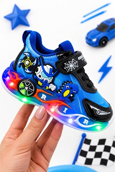 HANNA Pantofi sport cu lumini LED, Model Playful, Albastru