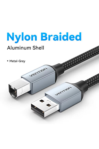 Choice كابل طابعة USB رمادي بطول 2 متر من نوع B ذكر إلى A ذكر USB 2.0 لطابعات...
