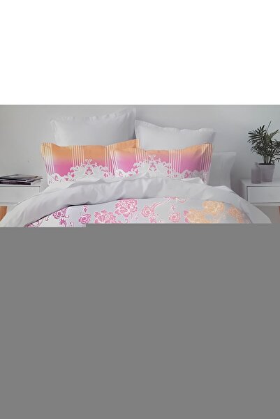 MILANO COLLECTION Set Lenjerie Pat Dublu 100% Bumbac 51209 C12 Pink/Orange