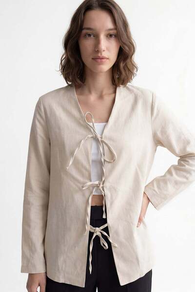 HAKKE Bow Detail Cardigan