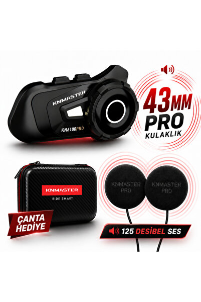 Knmaster KN6100 PRO Motosiklet Kask İnterkom Bluetooth Kulaklık Seti (43 mm B...