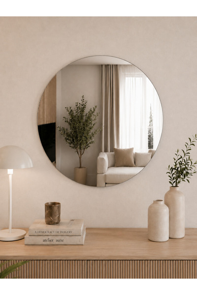 EFFE YAPI DEKOR Dekoratif Çerçevesiz Model 60 Cm Yuvarlak Ayna