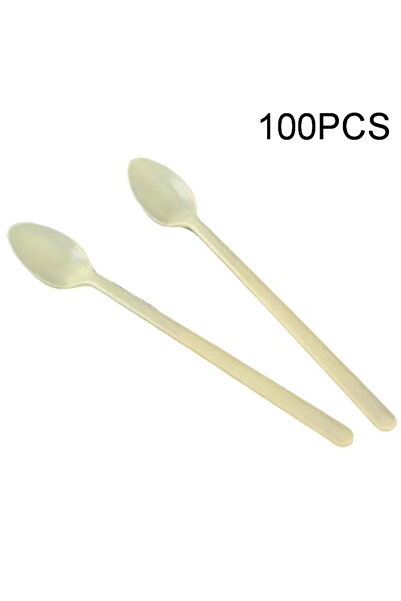 Choice 100 قطعة/عبوة ملاعق بلاستيكية سميكة للاستخدام مرة واحدة بمقبض طويل للح...