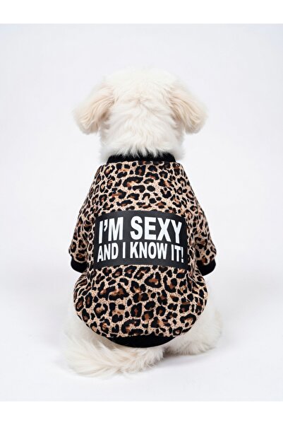 For a Fur Köpek Tişörtü Leopar Desenli I’m Sexy and I Know It Leoparlı Köpek ...
