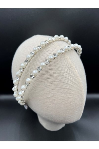 gelinmz Stylish and Elegant Wedding and Engagement Bridal Crown and Hair Accessory with Completely Handmade Crystal Stones