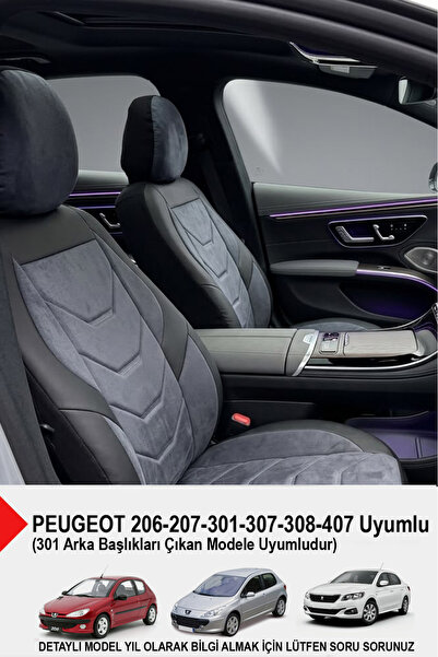 GM-DESIGN Arenza Series Luxury Car Seat Cover - (Compatible with Peugeot 206-...