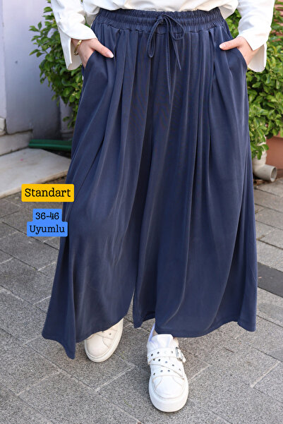 Balenbi Pantaloni-fustă pentru femei, cu talie elastică, ajustabili, cu șiret...