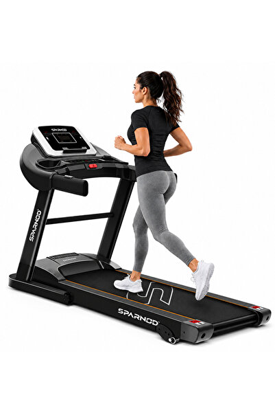 Sparnod Fitness Sth-1250 Foldable Treadmill, 3hp Peak, 12 Pre-set, Hi-fi Spea...