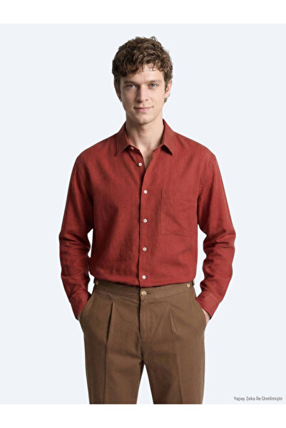 Kip Cămașă casual lungă, cu țesătură simplă, croială oversize