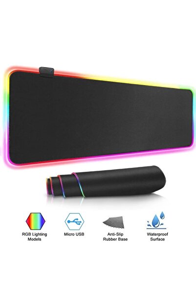 Choice RGB 80 x 30 x 0.4cm RGB Mouse Pad RGB LED Light Mousepad Waterproof La...