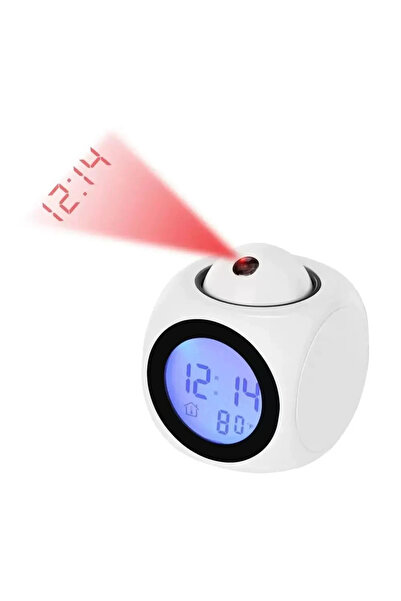 Choice White 1PCProjection Alarm Clock Ceiling Display Snooze Desk Table Cloc...