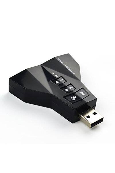 Choice بطاقة صوت افتراضية USB سوداء بتقنية 7.1 مستقلة على شكل طائرة، بطاقة صو...