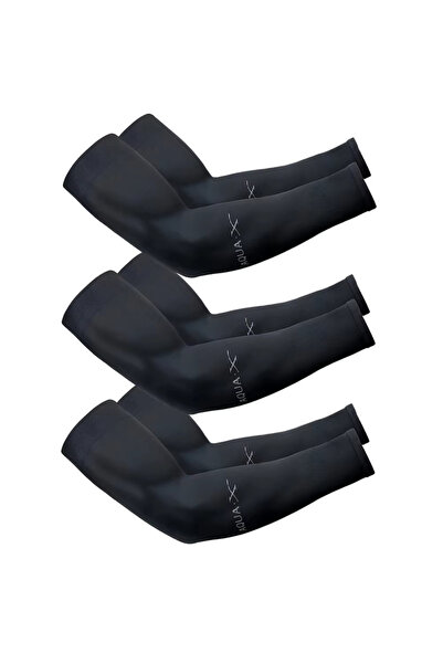 Choice1 black 3Pairs Cooling Ice Silk UV Sun Protection Arm Sleeves Unisex Su...