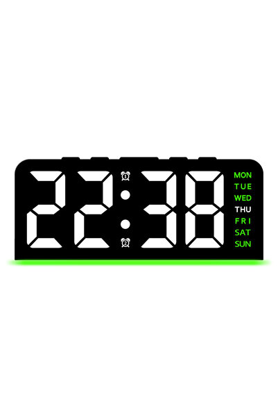 Choice5 Black shell - Green 1 PCS Digital LED Alarm Clock With Date Display D...