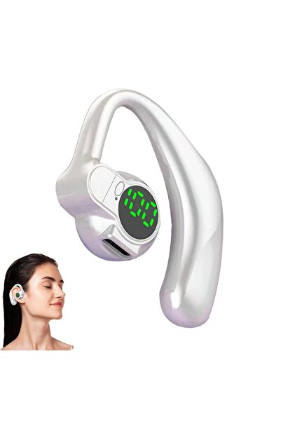 Choice1 White 360° Rotatable Bluetooth 5.4 Earphones Single Ear Earhooks Nois...