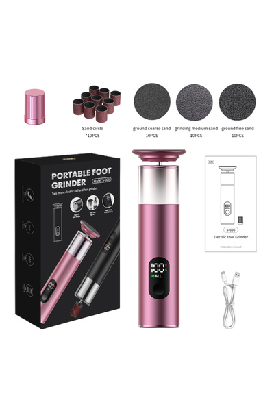 Choice3 Pink Electric Foot File Callus Remover 2-in-1 Rechargeable with 60PCS...