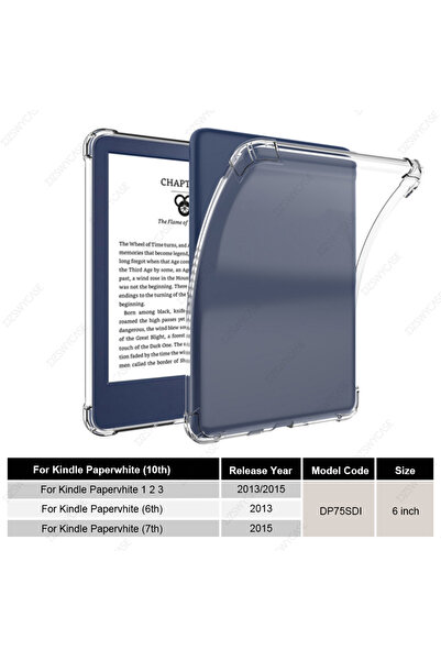Choice غطاء سيليكون DP75SDI KPW 1 2 3 لجهاز كيندل الجيل 11 و10، غطاء شفاف لجه...