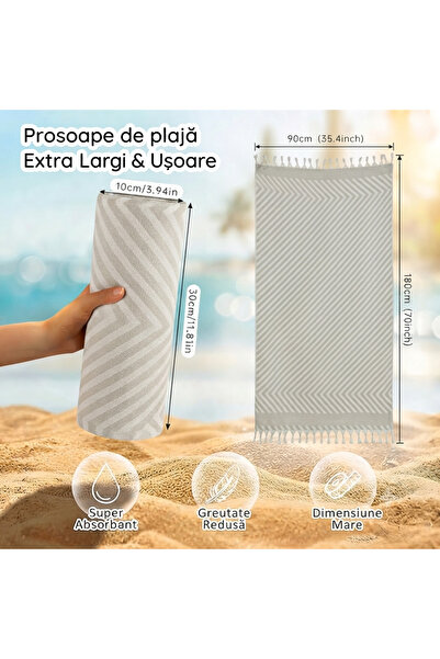 OEM Prosop premium plaja, pentru mare sau piscina, SPA, peshtemal, 100 % bumb...