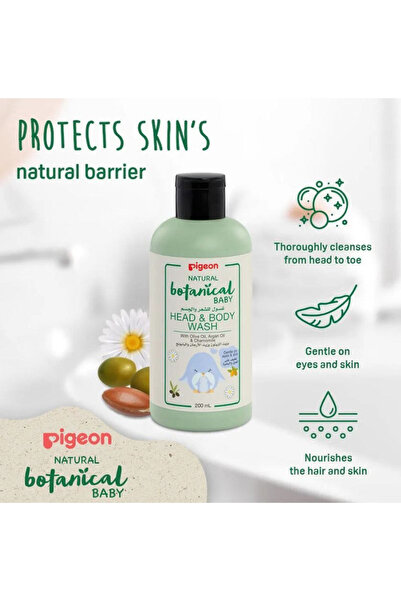 Pigeon Natural Botanical Baby Head & Body Wash, 2-In-1, 200 ml