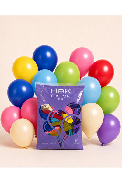 HBK Balon Pastel 11" Balon Hbk Mixed 100Pcs