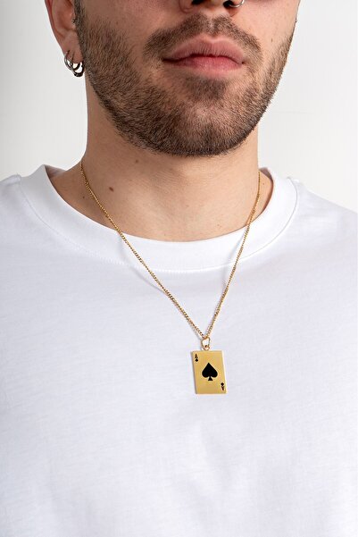 UKHWD SUPPLY 316L Steel Gold Poker Necklace