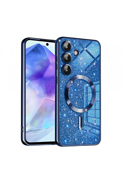 Samsung Husa MagSafe pentru Galaxy A55 5G A556, Techsuit, Luxury Glitter, Alb...