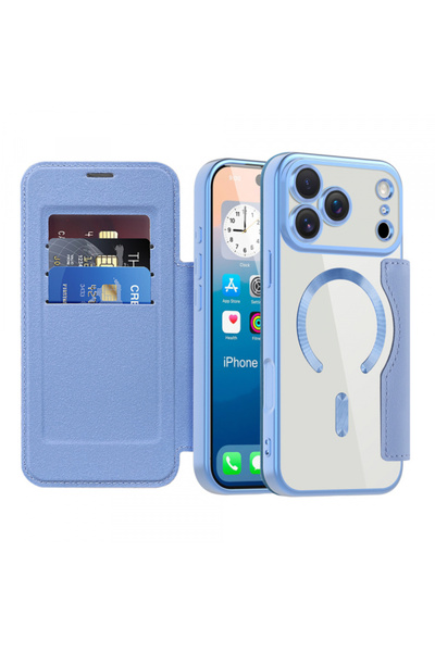 Apple Husa MagSafe pentru iPhone 17 Pro Max, Techsuit, SmartMag Book, Bleu