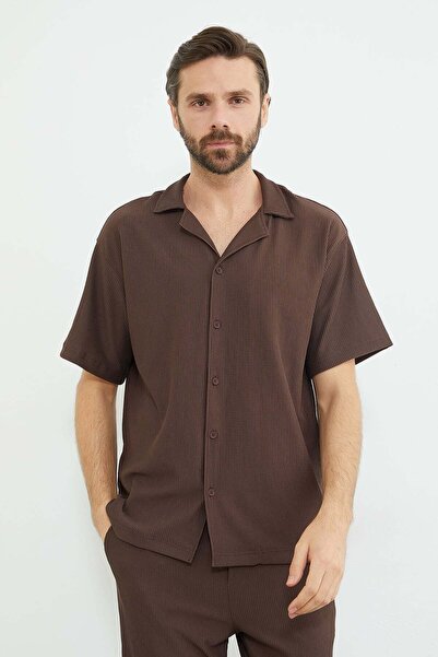 Fulla Moda Ribbed Short Sleeve Shirt