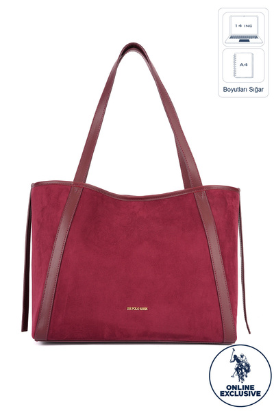 U.S. Polo Assn. حقيبة كتف نسائية باللون الأحمر الداكن Us26800