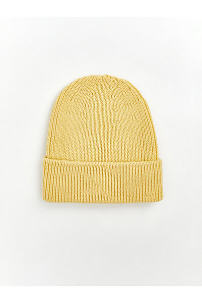 LC Waikiki Nevavm Farkıyla Lcw Accessories Yellow Knitwear Plain Men's Beanie