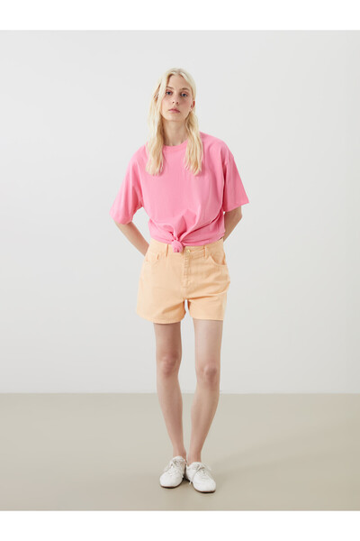 LC Waikiki Trendlucky Standard Fit Women's Jean Shorts with Difference in Color