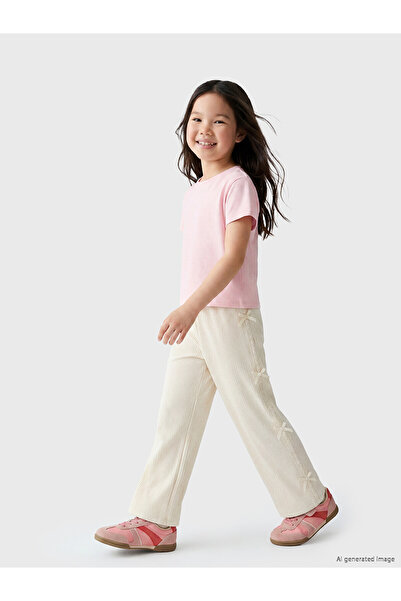LC Waikiki Two Mt Shop Quality Girls' Muslin Pants with Lace and Bow Detail