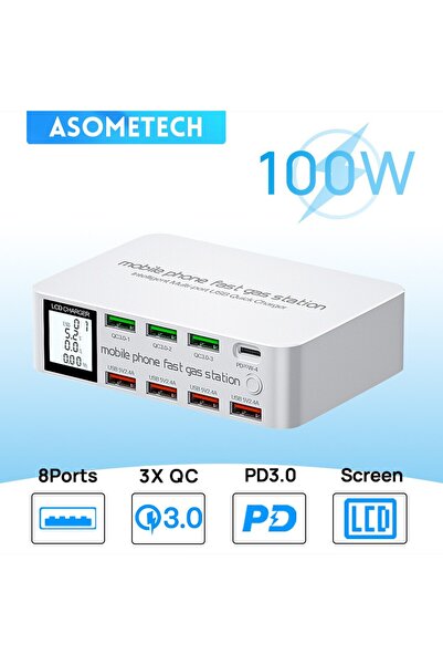 Choice1 محطة شحن USB بقوة 100 وات بمقبس الاتحاد الأوروبي مع 3 منافذ USB للشحن...