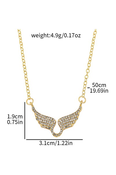 Choice1 gold Sparkling Angel Wings Rhinestone Pendant Necklace Women's Fashio...