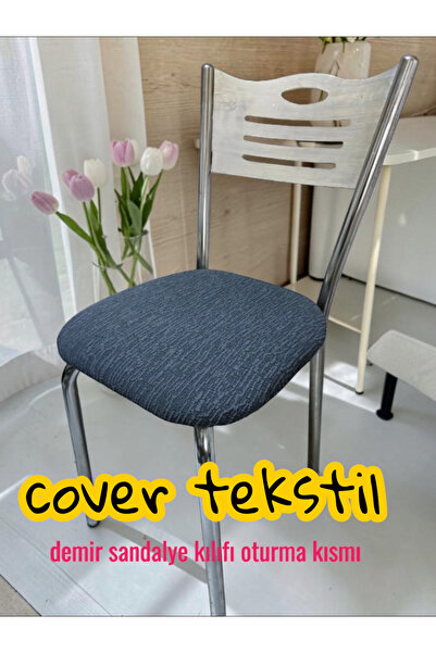 COVER TEKSTİL Demır Sandalye Kılıfı Örtüsü Oturma Yerı Jakar Kumaş