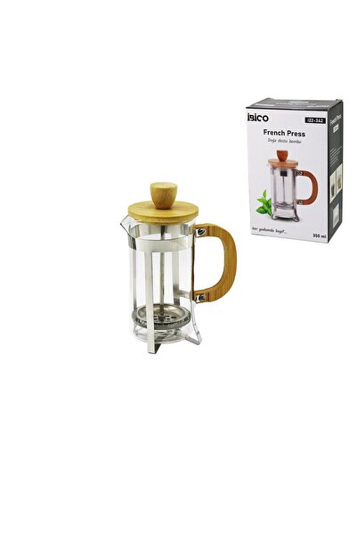 OSKA GLOBAL French Press Metal Cage - Bamboo Handle Bamboo Lid 350ml Glass He...